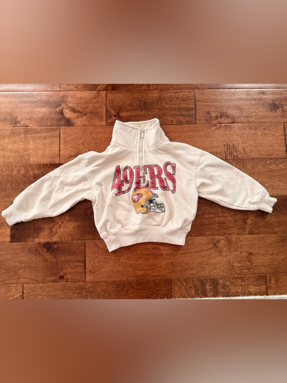 NFL Cream San Francisco 49ers Pullover with Red Script kids size 5 small